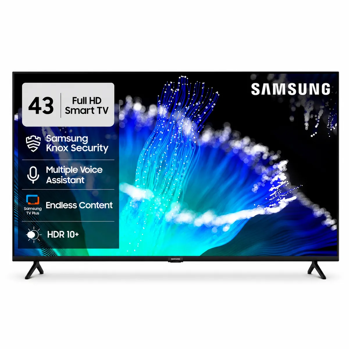 Samsung 108 cm (43 inch) Full HD LED Smart Tizen TV with Voice Assistance Remote Control 100+ Free Channels HDR 10+ Support PurColor Samsung Knox Security Digital Tuner Object Tracking Sound Lite Adaptive Sound Q-Symphony (UA43F5550FUXXL)