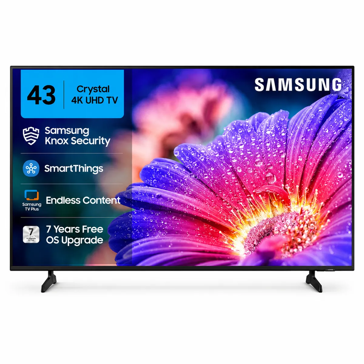 Samsung Crystal 4K Vista 108 cm (43 inch) Ultra HD (4K) LED Smart Tizen TV with 4K Upscaling HDR 10+| PurColor Slim Look Samsung Knox Security 100+ Free Channels Voice Ready with SmartThings App Universal Gestures (UA43UE81AFULXL)