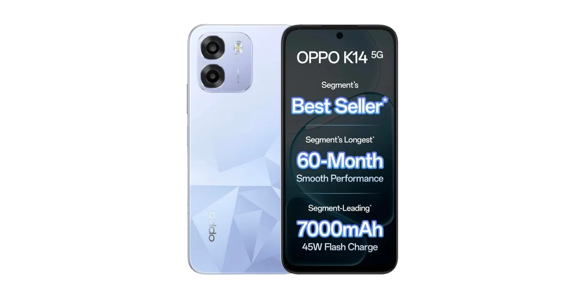 Oppo K14(6/256)5g @17895 (18836 - 5% Cashback) 