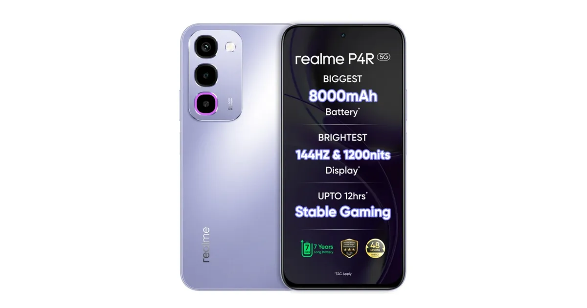 Realme P4R(4/128)5g @16999