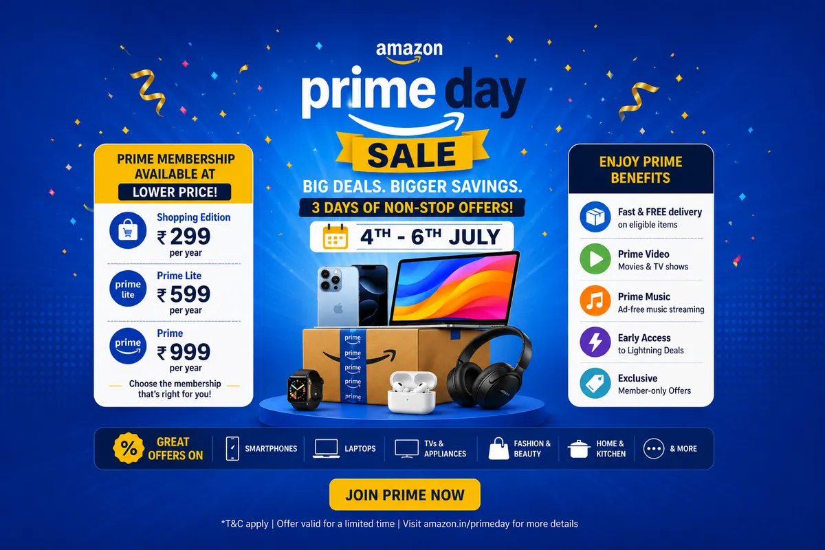 Amazon Prime Day Sale 2026 Announced: Massive Discounts Coming, Prime Membership Available at a Lower Price