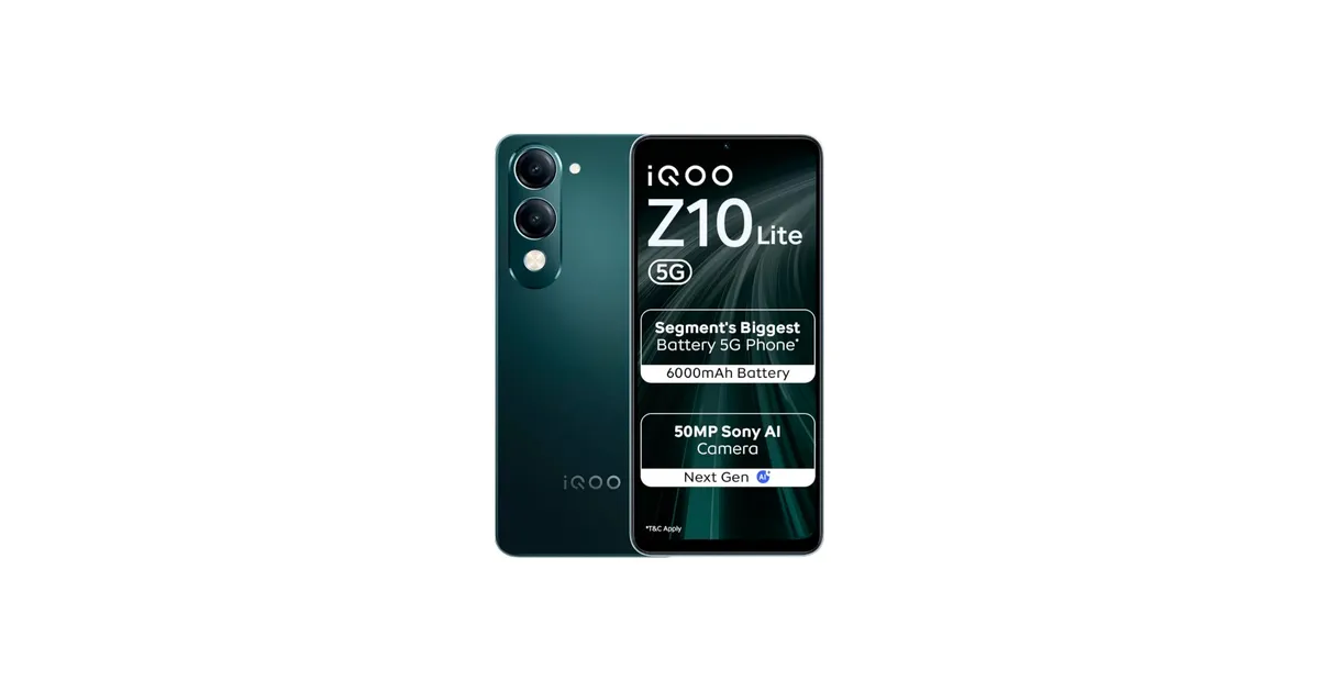 iQOO Z10lite(4/64)5g @13658 (14377 - 5% Cashback)
