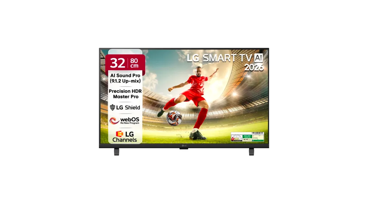 LG Al LB65 80 cm (32 inch) Full HD LED Smart WebOS TV 2026 Edition with Alpha5 Al Processor Gen9, HDR10 Pro, Al Magic Remote Compatible, AI Sound Pro (Virtual 9.1.2 Up-mix), 60 Hz Refresh Rate 5 Years0S upgrade, Secured by LG Shield, LG Channels (32LB650BPLA) @13062